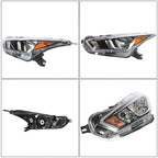 Pair Headlights Assembly Set Fit Clear Lens Chrome For Nissan Versa 2020-2021