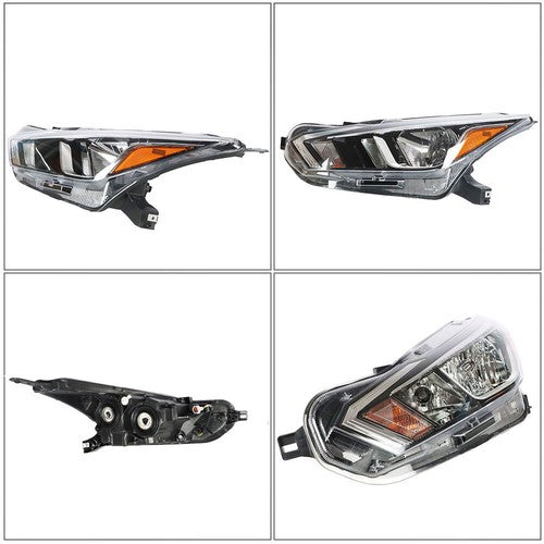 Pair Headlights Assembly Set Fit Clear Lens Chrome For Nissan Versa 2020-2021