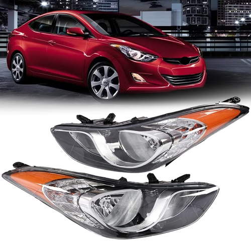 ZZ2V00905 Halogen Headlights Assembly Pair for 2011-2013 Hyundai Elantra