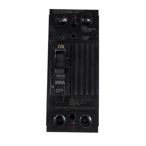 TQD22200WL TQD22200 200 Amp 2 Pole Circuit Breaker 120 / 240 Vac 200A 2P Bolt On