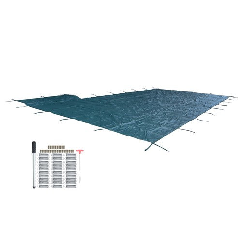 Inground Pool Cover Safety Fits Rectangle Swimming Pool Mesh Solid Pool Cover