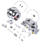 7Inch Chrome Power Brake Booster Master Cylinder Disc Drum Kit for Bel Air 55-57