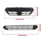Plastic Front Upper & Lower Grilles 2 Pcs Fit For Subaru Outback 2015-2017