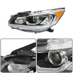 Halogen W/LED DRL Headlights For 16-17 Honda Accord Chrome Driver+Passenger Pair