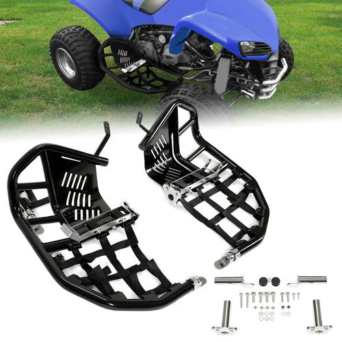 Nerf Bars for Kawasaki KFX 700 Pro Peg Heel Guards Steel Side Step Bar BLK