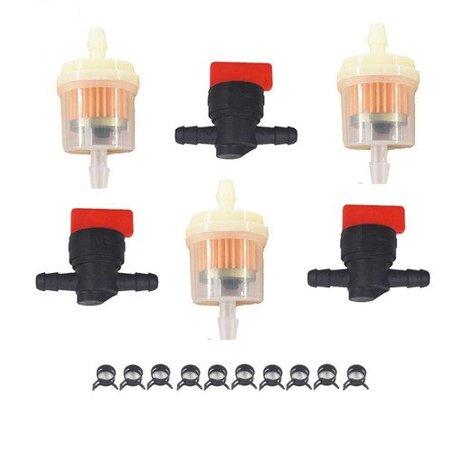 Bladsharr In Line Fuel Gas Filter Shut Cut Off Valve Clamp 3Kit 1/4"