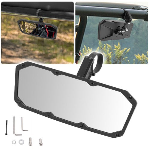 UTV Center Rear View Mirror for Polaris RZR Adjustable 1 5 2 Inch Roll Cage Bar