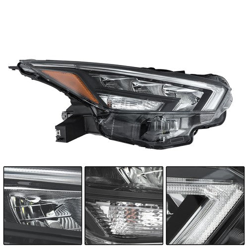 For Nissan Versa 2020-2021 Passenger Side Headlight Replacement Chrome Housing