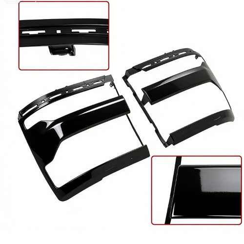 Headlight Trim Bezel Cover for Chevy Silverado 1500 2016-2018 Black Pair