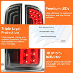 2007 2008 Dodge Ram 1500 2007 2009 Ram 2500 3500 Smoked LED Tail Lights Lamp