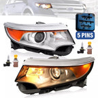 Headlamps Headlights Left Right for Ford Edge 2011 2014 Halogen Chrome Housing