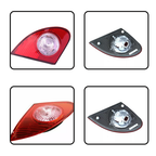 4PCS Rear Tail Lights Lamp Clear & Red Lens for 2003-2008 for Toyota Corolla