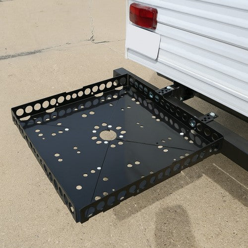 Rear Bumper Mounted Generator Cargo Luggage Basket Rack Tray Kit For Trailers RV
