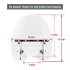 19x17 Inch Motorcycle Clear Front Windshield for Harley Honda Magna Shadow Spirit