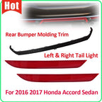 Fit 2016-2017 Honda Accord Sedan Rear Bumper Trim Molding & Reflector Tail Light