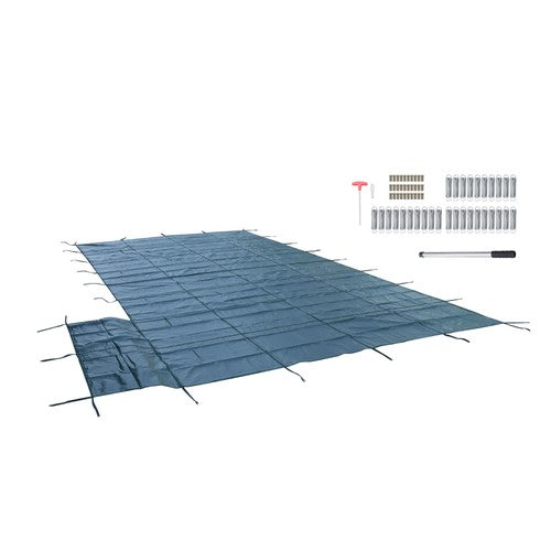 Inground Pool Cover Safety Fits Rectangle Swimming Pool Mesh Solid Pool Cover