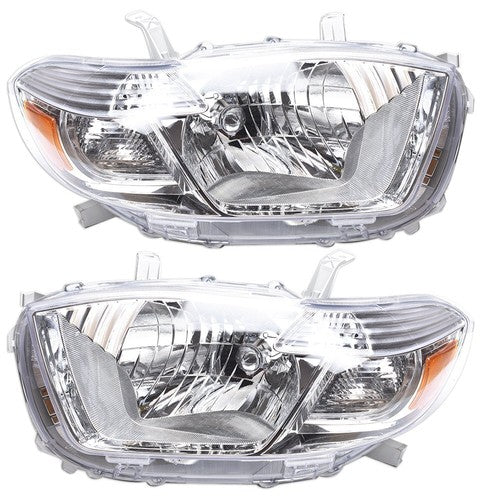 Halogen Headlight For Toyota Highlander 2008-2010 Driver/LH & Passenger/RH Side