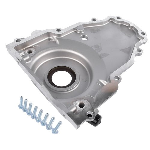 Timing Cover with 10AN Twin Turbo Oil Drain Fittings for LS Gen IV GM LS 6.2L