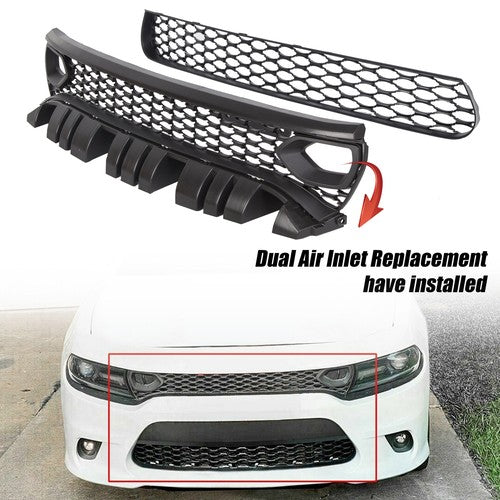 For 2015-23 Dodge Charger RT Scat Pack SRT Style Front Upper Lower Grille Kit