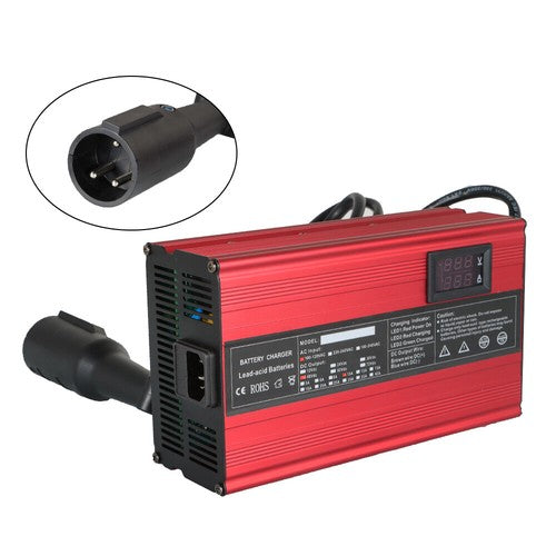 48 Volt 10 Amp Battery Charger Fit For Club Car Golf Cart 3-Pin Round Plug
