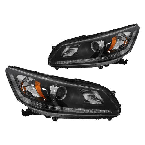 Projector Headlights Halogen Headlamps Set for 2013-2015 for Honda Accord Sedan