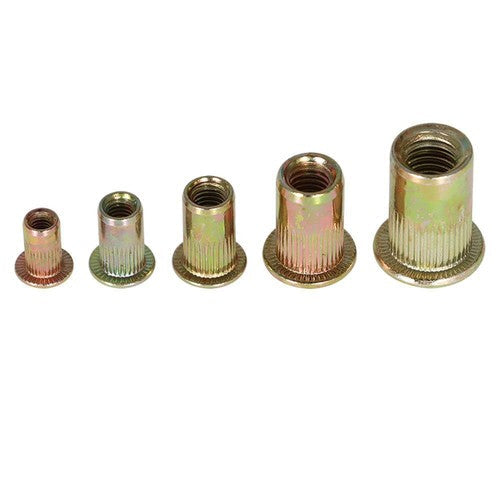Zinc Steel Rivet Nut Kit 300 Pack Rivnut Nutsert Assort 150pcs Metric+150pcs SAE