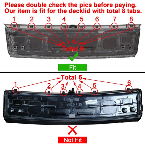 Carbon Fiber Look Trunk Panel Decklid Rear Trim Cover for 2015-2023 Mustang GT