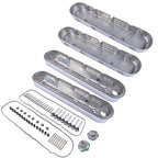 2Pcs Aluminum finned Valve Covers w/ Coil Mounts 241-181 For Chevy LS - Polished