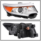 Headlamps Headlights Left Right for Ford Edge 2011 2014 Halogen Chrome Housing