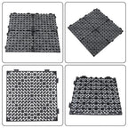 50 Pack Interlocking Deck Tiles PP Drainage Tiles Floor Tiles 12 x 12 inch Black