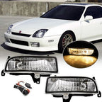 Clear Lens Fog Lights Bumper Driving Lamps w/wiring for 1997-2001 for Honda Prelude
