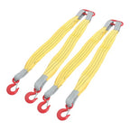 2 PCS 3.3ft Lifting Slings Straps with Hooks Two Leg Rigging Straps 4410 lbs