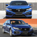 Front Bumper Glossy Black Grille Grill for 2019-21 Honda Civic Sedan Matte Mesh