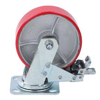 1 x 6' Heavy Duty Metal CASTERS  Construction Red With Brakes