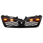Front Bumper Black Honeycomb Grille w/ Light for 2019-2021 for Subaru Forester