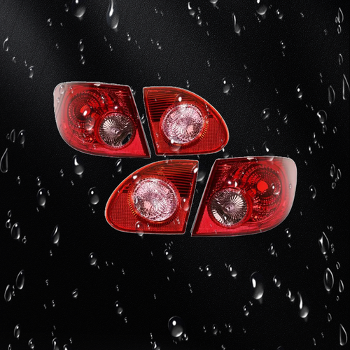 4PCS Rear Tail Lights Lamp Clear & Red Lens for 2003-2008 for Toyota Corolla