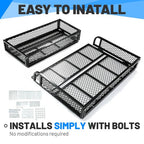 Front Rear Cargo Basket Luggage Carrier Mesh Rack Black Steel for ATV