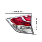 Right Tail Light Fit For Nissan Rogue 2014-2016 Lamp RH LED Clear&Red Lens Rear
