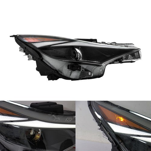 Headlights Replacement For Hyundai Elantra 2021-2022 LH+RH Clear Black Halogen