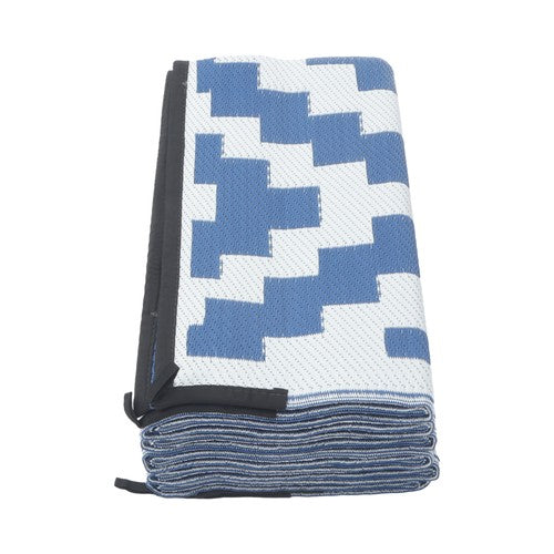 9x12ft Outdoor Plastic Straw Rug For Camping Outdoor Carpet RV Mat Blue & White