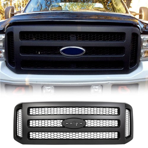 Black Painted Grille Assembly For Ford 05-07 F250 F350 Super Duty Part FO1200457