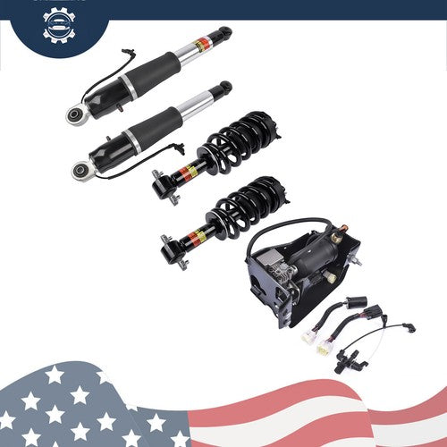 Front Rear Shock Absorber Strut Assys + Compressor For Cadillac Escalade 2015-20