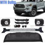Front Grille Valance Fog Light Bezels Bracket Set for 2016-2023 Toyota Tacoma