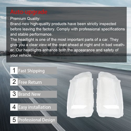 Left + Right Lens Cover Lampshade For Land Rover Range Rover Sport 2010-2013