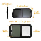 2PCS Universal 16" x 25" Horizontal Slider RV Window For Cargo Trailer W/ Screen