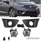 Front Bumper Clear Lens Fog Light Lamp Pair for 2014-2017 for Honda Fit Jazz GK5
