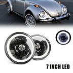 7" Round LED Headlights Pair Halo for 1950-1979 for VW Beetle LH RH
