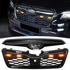 Front Bumper Black Honeycomb Grille w/ Light for 2019-2021 for Subaru Forester