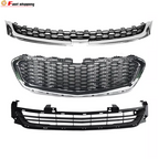 Fits 2014-2016 Chevrolet Malibu Grill Front Upper/Center/Lower Grille Chrome Set
