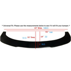 Universal 67 Inch by 21 Inch Front Bumper Lip Flat Splitter Plate Under Panel Diffuser